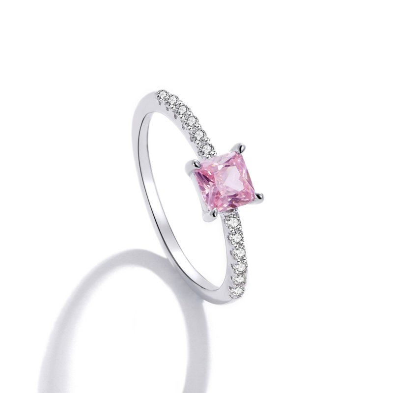 (kuva) Pandora-tyylinen Square Sparkle Halo -sormus - BSR191 - Näytä 6