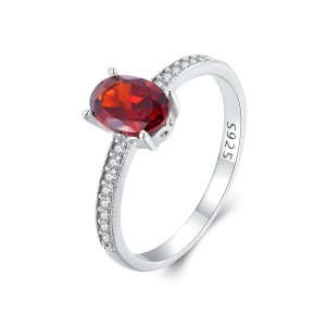 (kuva) Pandora-tyylinen punainen sormus - BSR460-RD