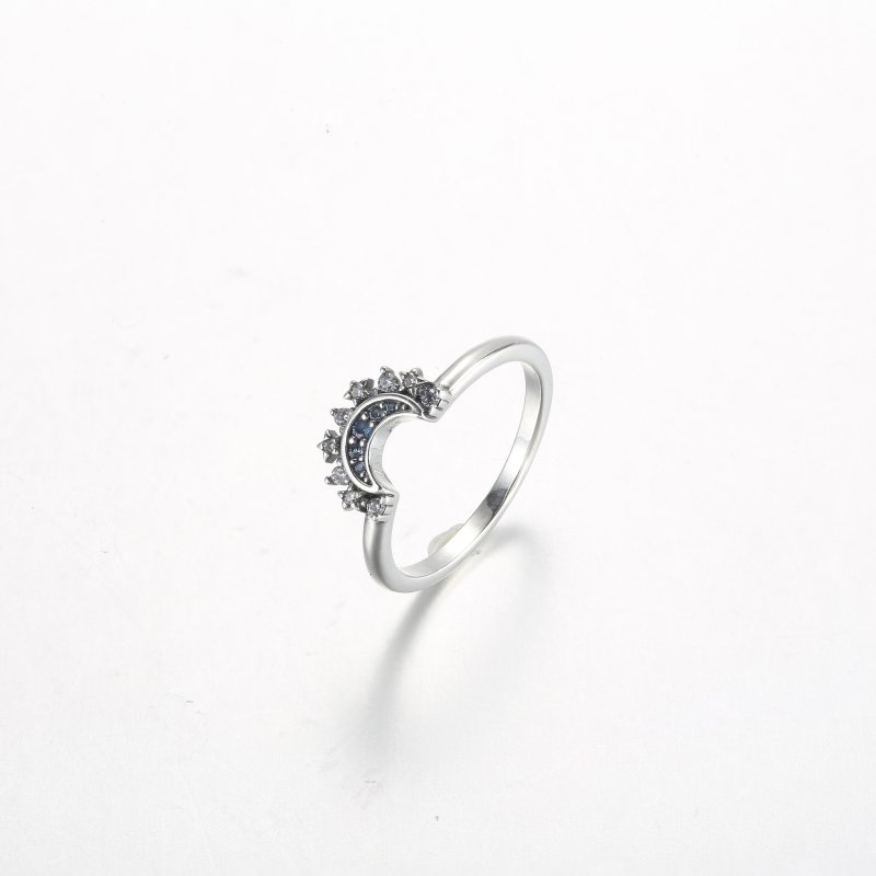 (kuva) Pandora Celestial Blue Sparkling Moon Ring - 192675C01 - Näytä 2