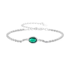 (kuva) Pandora-tyylinen Vaalea Luxury Vihreä Zirkonia Chopard Ranneke - BSB116