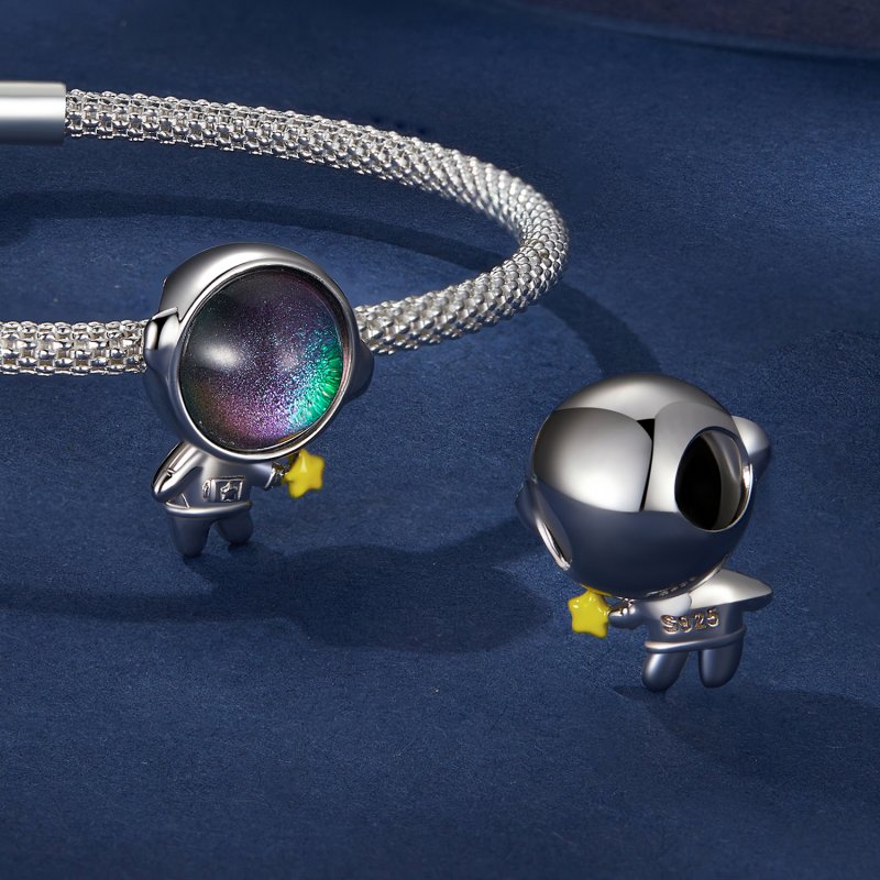 (kuva) Pandora-tyylinen Astronautti Tähti Charm - BSC793 - Näytä 4