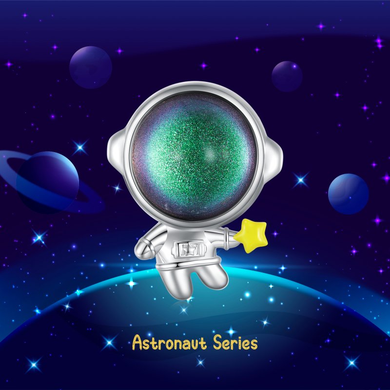(kuva) Pandora-tyylinen Astronautti Tähti Charm - BSC793 - Näytä 7