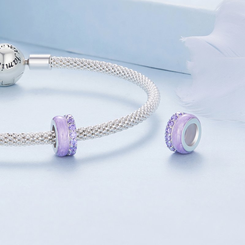 (kuva) Pandora-tyylinen violetti kaksikerroksinen silikoniväliosa - BSC883-VT - Näytä 4