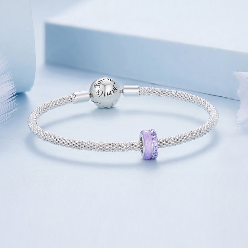 (kuva) Pandora-tyylinen violetti kaksikerroksinen silikoniväliosa - BSC883-VT - Näytä 5