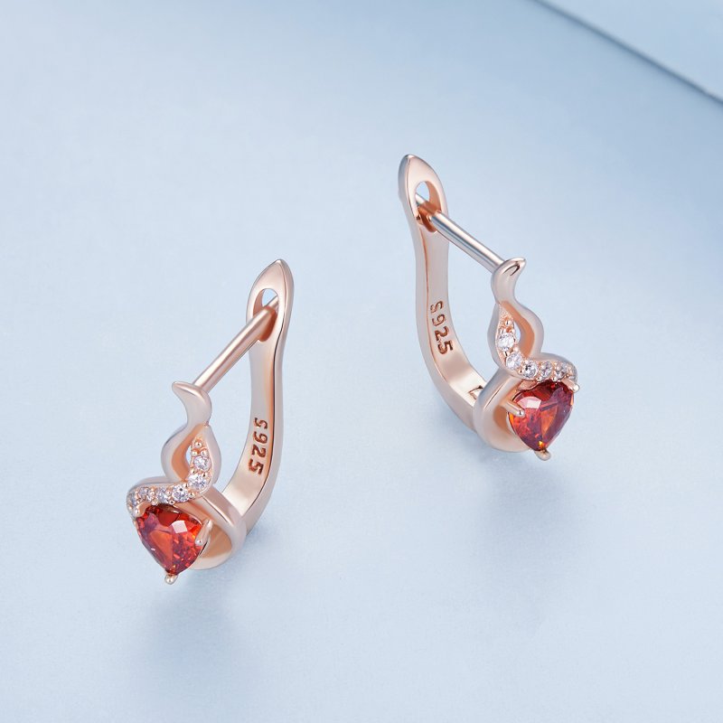 (kuva) Pandora-tyyliset Rose Gold Love Bond -korvarenkaat - BSE815 - Näytä 3