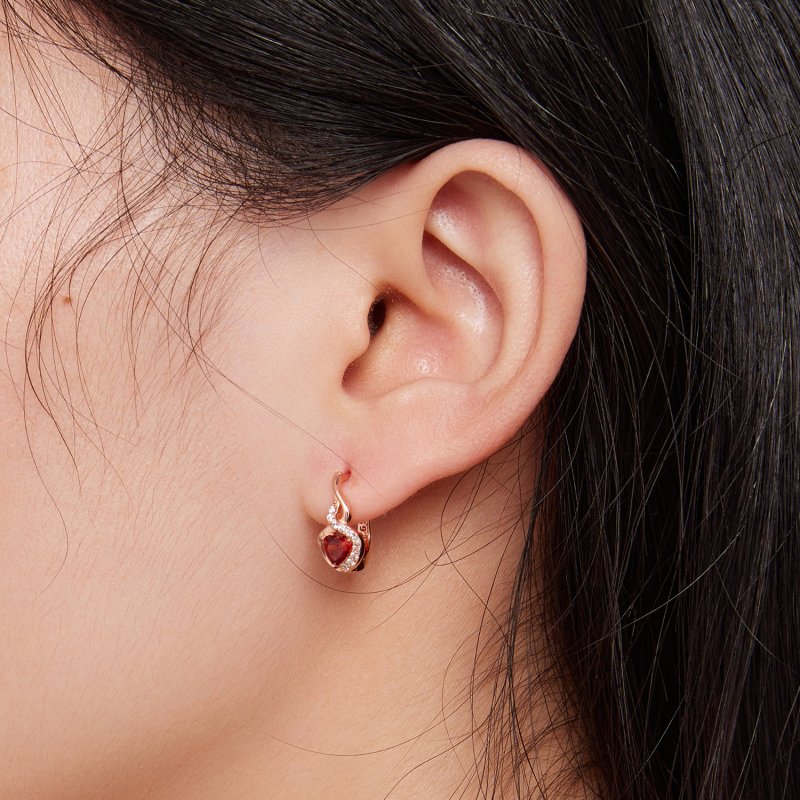 (kuva) Pandora-tyyliset Rose Gold Love Bond -korvarenkaat - BSE815 - Näytä 6