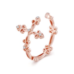 (kuva) Pandora-tyylinen Hopea Risti Sormus - BSR041-C
