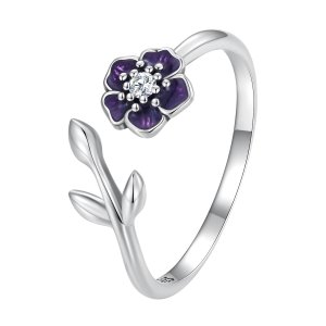 (kuva) Pandora-tyylinen Flower Open -sormus - BSR394