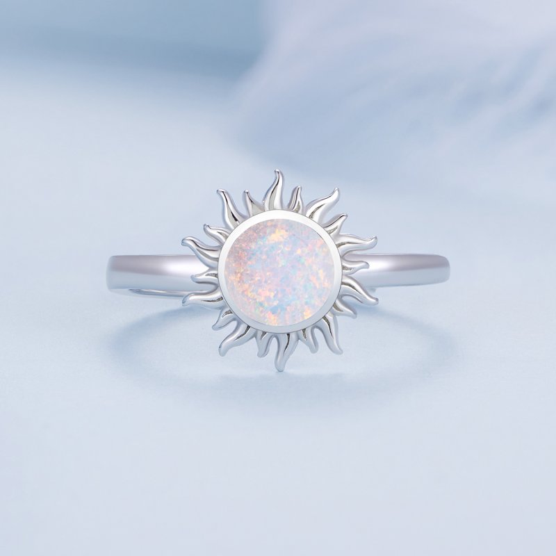 (kuva) Pandora-tyylinen Opal Aurinko Avoin Rengas - BSR398 - Näytä 3