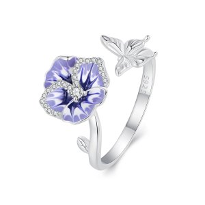 (kuva) Pandora-tyylinen Pansy Open Ring - BSR452-E