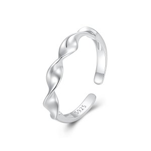(kuva) Pandora-tyylinen Kierretty Sterlingshopea Avosormus - BSR468-E
