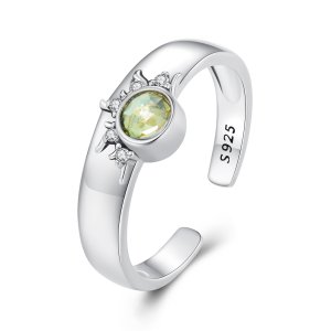 (kuva) Pandora-tyylinen Aurinko, Kuu ja Tähdet -parisormus avonainen - BSR491-E
