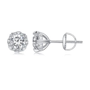 (kuva) Pandora-tyyliset hienostuneet moissanite-korvakorut (kaksi sertifikaattia) - MSE017
