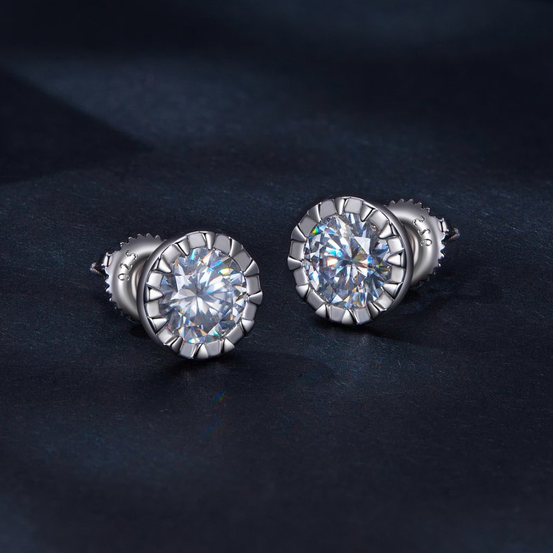 (kuva) Pandora-tyyliset 1 ct moissanite-korvakorut - MSE027 - Näytä 2