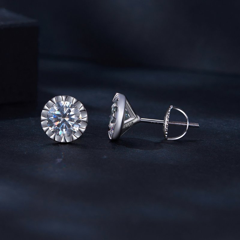 (kuva) Pandora-tyyliset 1 ct moissanite-korvakorut - MSE027 - Näytä 3