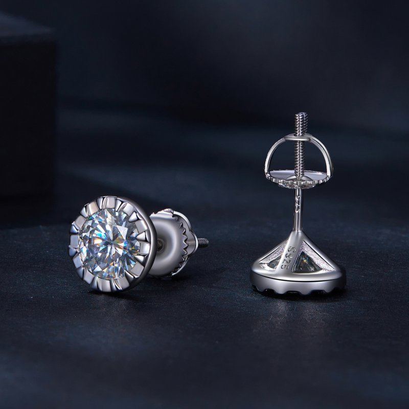 (kuva) Pandora-tyyliset 1 ct moissanite-korvakorut - MSE027 - Näytä 4