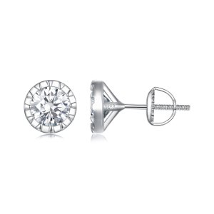 (kuva) Pandora-tyyliset 1 ct moissanite-korvakorut - MSE027