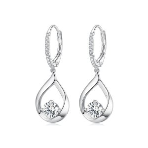 (kuva) Pandora-tyyliset Pisaramuotoiset Moissanite-korvakorut (Kaksi Sertifikaattia) - MSE032