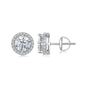 (kuva) Pandora-tyyliset 1 ct moissaniittikorvakorut (kaksi sertifikaattia) - MSE039