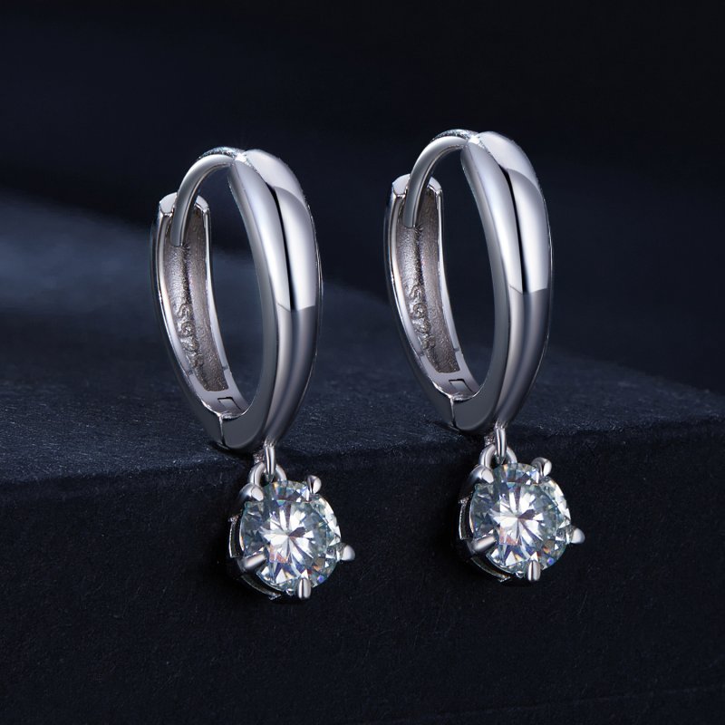(kuva) Pandora-tyyliset 0,5 ct moissanite korvarenkaat (kaksi sertifikaattia) - MSE040 - Näytä 2