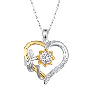 (kuva) Pandora-tyylinen Love Moissanite -kaulakoru (Yksi sertifikaatti) - MSN012