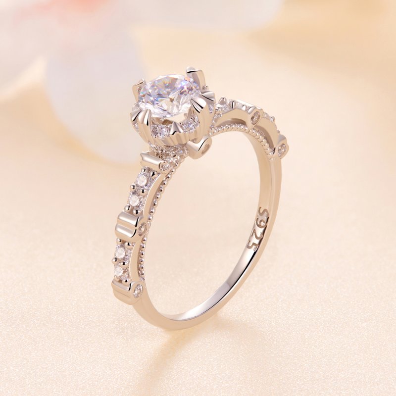 (kuva) Pandora-tyylinen hienostunut moissanite-sormus - MSR023 - Näytä 2