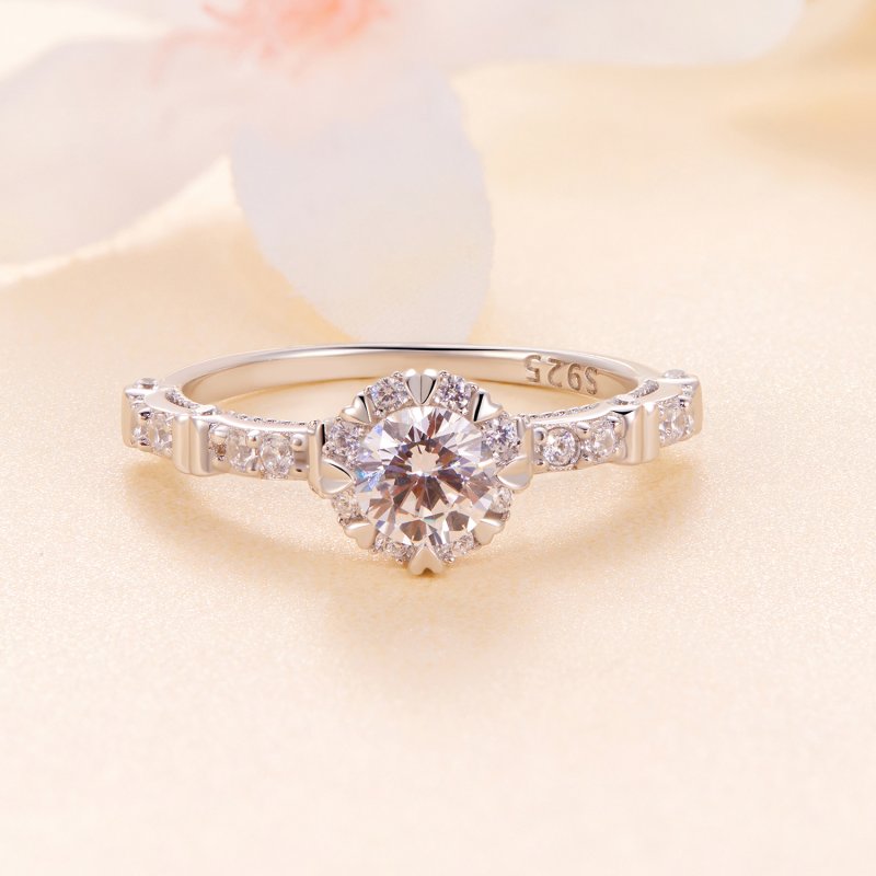 (kuva) Pandora-tyylinen hienostunut moissanite-sormus - MSR023 - Näytä 3