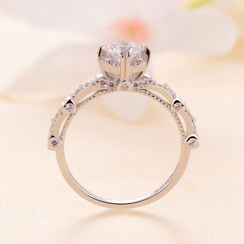 (kuva) Pandora-tyylinen hienostunut moissanite-sormus - MSR023 - Näytä 4