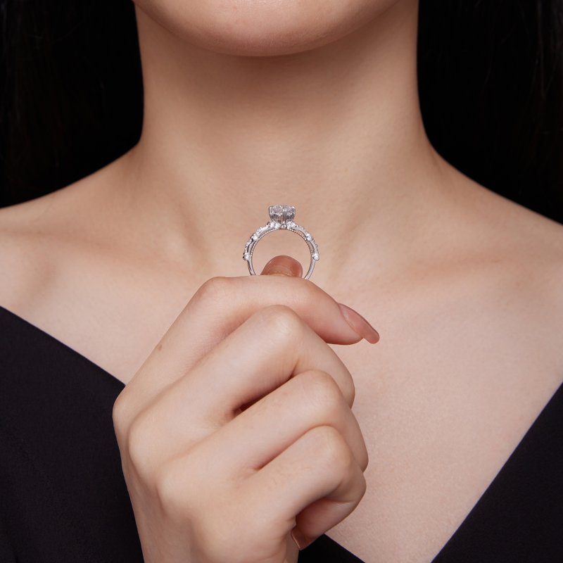 (kuva) Pandora-tyylinen hienostunut moissanite-sormus - MSR023 - Näytä 6