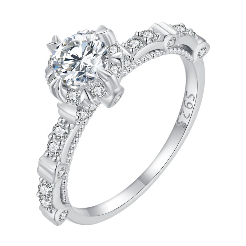 (kuva) Pandora-tyylinen hienostunut moissanite-sormus - MSR023 - Näytä 8