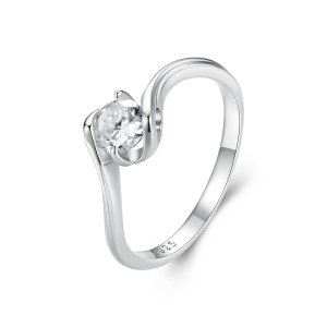 (kuva) Pandora-tyylinen 0,5 ct moissanite-sormus (yksi sertifiointi) - MSR040
