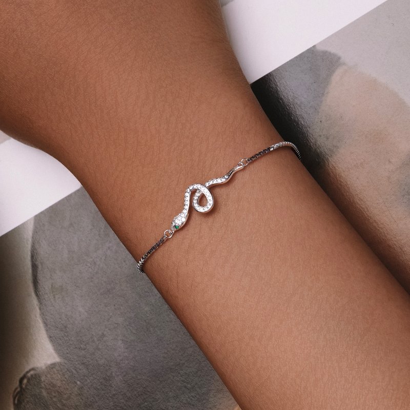 (kuva) Pandora-tyylinen Spirit Snake -ketju rannekoru - SCB261 - Näytä 5