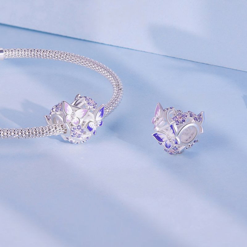 (kuva) Pandora-tyylinen Sydämenmuotoinen Perhosen Amuletti - SCC2464 - Näytä 4