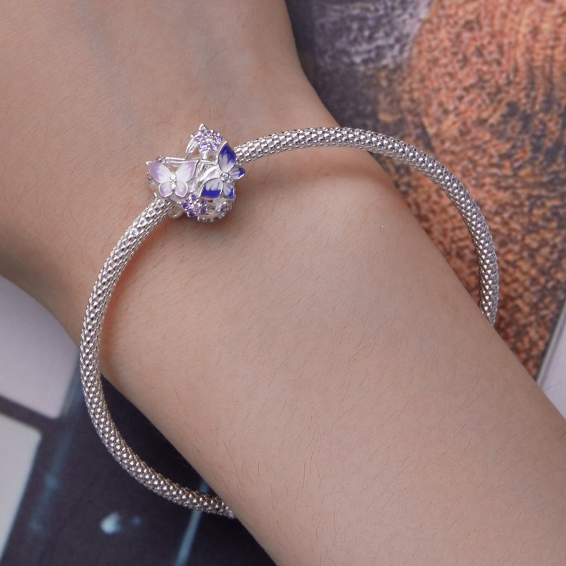 (kuva) Pandora-tyylinen Sydämenmuotoinen Perhosen Amuletti - SCC2464 - Näytä 6