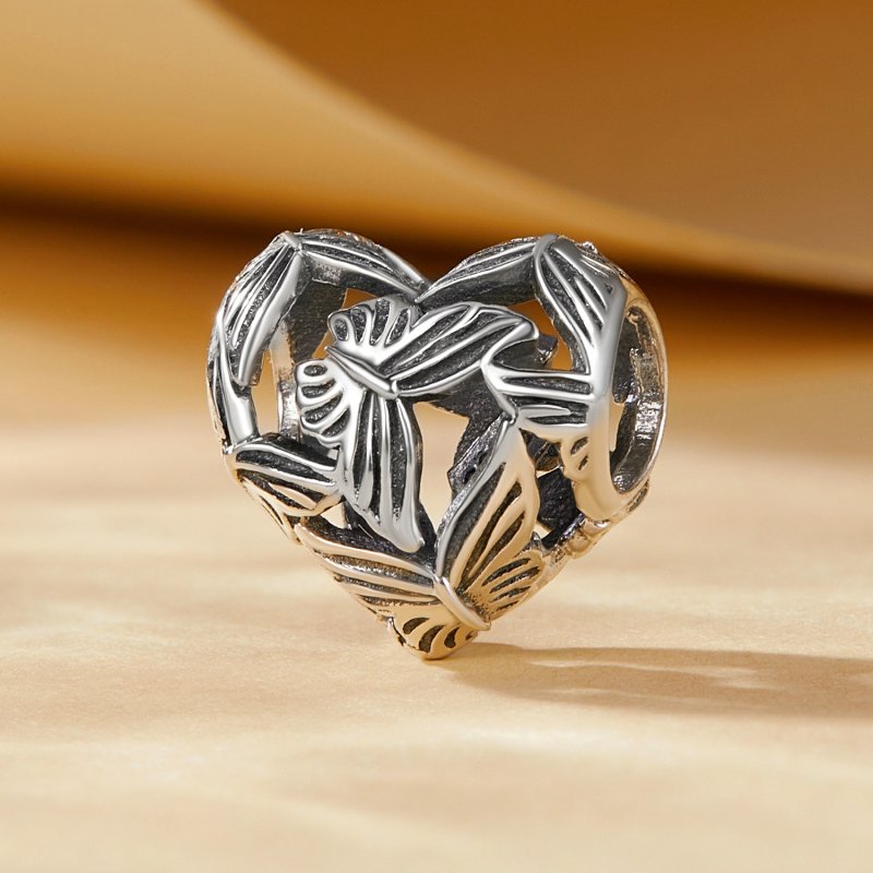 (kuva) Pandora-tyylinen Sydämenmuotoinen Perhosen Amuletti - SCC2576 - Näytä 2