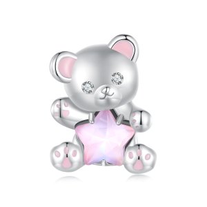(kuva) Pandora-tyylinen Pink Star Bear -helmi - SCC2638