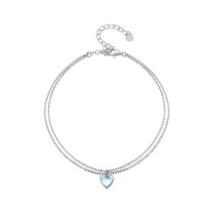 Pandora-tyylinen Sydämenmuotoinen Kaksikerroksinen Nilkkakoru - SCT024 (kuva) Pandora-tyylinen Sydämenmuotoinen Kaksikerroksinen Nilkkakoru - SCT024