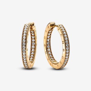 (kuva) Pandora Signature Logo & Pavé -korvarenkaat - 262738C01