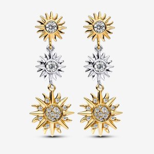 (kuva) Pandora Sun -korvakorut sterling hopeaa ja 14 k kullattua - 262843C01