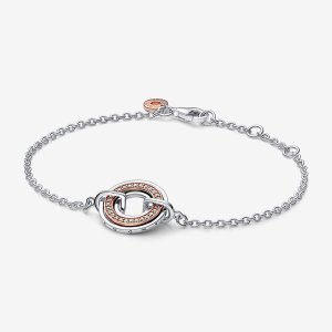 (kuva) Pandora Signature Two Two-tone Logo & Pavé -ketjukoru - 582741C01