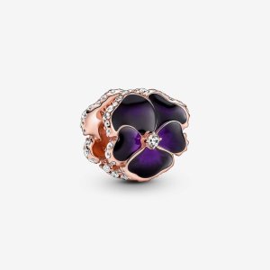 (kuva) Pandora Deep Purple Pansy Flower Charm - 780777C01