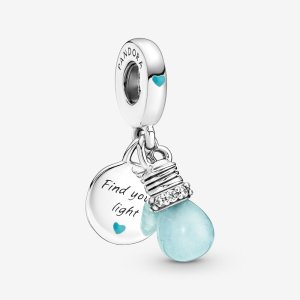 Pandora Hehku-pimeässä Hehkulamppu Kaksoisriipus Charm - 791123C01 (kuva) Pandora Hehku-pimeässä Hehkulamppu Kaksoisriipus Charm - 791123C01