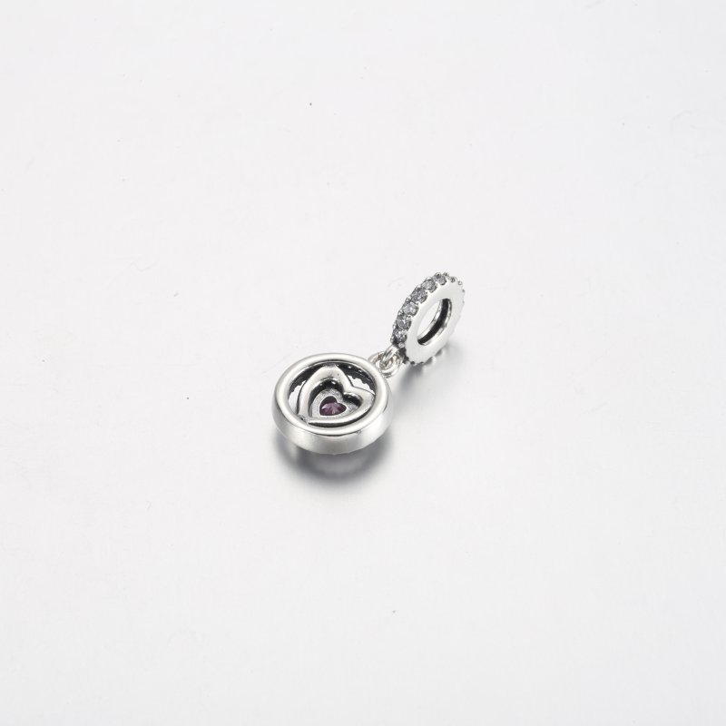 (kuva) Pandora Sparkling Double Halo Heart Dangle Charm - 791476C01 - Näytä 3