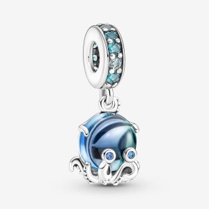 (kuva) Pandora Murano-lasista Söpö Mustekala Ripustin - 791694C01