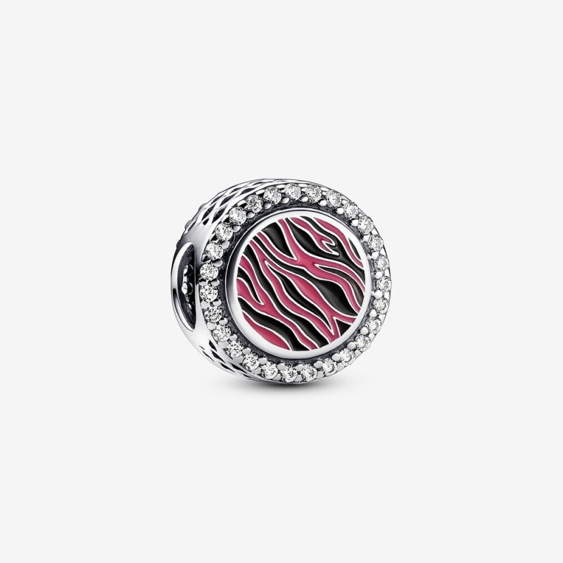 (kuva) Pandora Pink Zebra -kuvio hopea helmet - 792016CZ_E026 - Näytä 6
