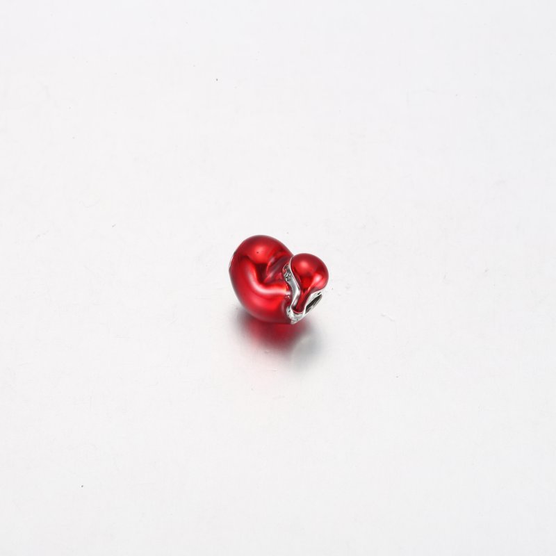 (kuva) Pandora Metallic Red Christmas Heart Charm - 792336C01 - Näytä 3