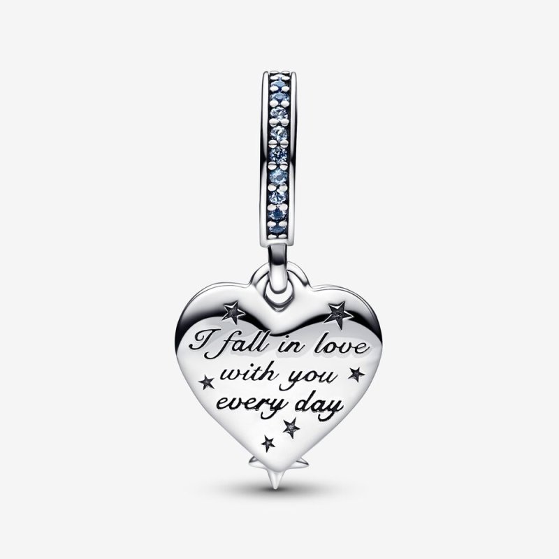 (kuva) Pandora Celestial -tähtisade Sydän Kaksoisriipus Charm - 792356C01 - Näytä 5