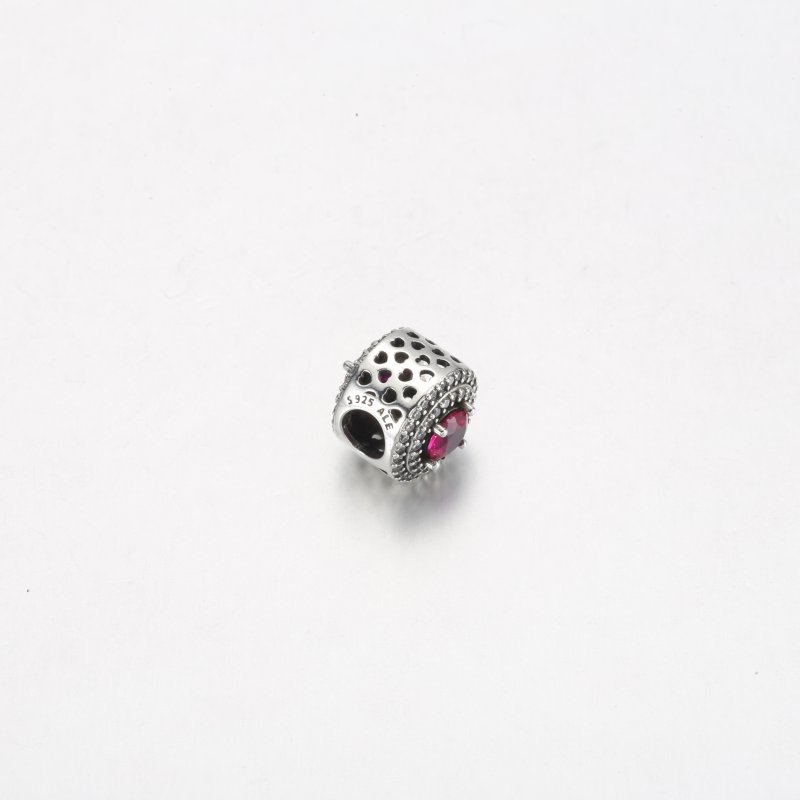 (kuva) Pandora Red Sparkling Levelled Round Charm - 792418c01 - Näytä 2