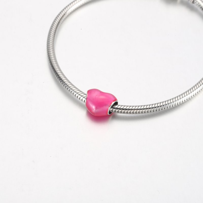 (kuva) Pandora Metallic Pink Heart Charm - 799291C03 - Näytä 5