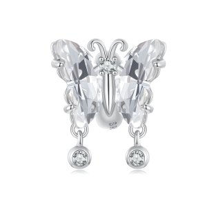 (kuva) PANDORA-tyylinen Kimaltava Perhos Charm - BSC965